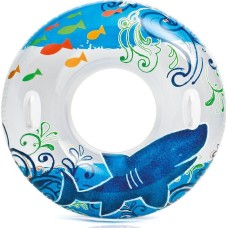 Круг для плавания INTEX Круг надувной для плавания 97 см. (в коробке) Прозрачный с ручками (3 вида). Арт. 58263NP