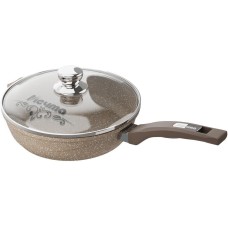 Сковорода МЕЧТА с26806 с несъемной ручкой и стеклянной крышкой. 