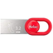 USB-флэш NETAC Флешка USB UM2 64ГБ, USB3.2, серебристый и красный [nt03um2n-064g-32re]