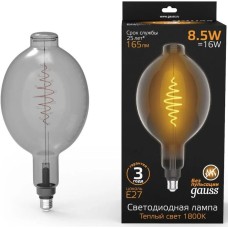 GAUSS Лампа филаментная E27, шар, 8.5Вт, Vintage, одна шт. [152802005]