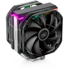 DEEPCOOL Вентилятор AS500 PLUS RTL {6} (727071) (Height 164mm, 6mm x 5pcs, Fan 140mm*2, 500;1200RPM ±10%, < 29.2 dB(A), 4-pin PWM, TDP 220W, Screw, Socket AMD AM4, Intel LGA 2066/2011-v3/2011/1700/1200/115x) {8}