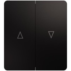 KRANZ Выключатель ROUND 2 кл для жалюзи возвратный 10А с/у оникс