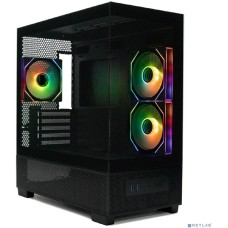 Корпус XASTRA Q500M 3ARGB-C10 Black mATX/Aquarium/Screewless/ 3x120mm ARGB PWM FM fans/Argb+PWM HUB 10port/ Q500M-3FM12A-C10