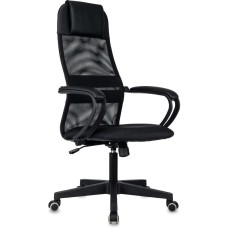 БЮРОКРАТ Кресло CH-NOVA, сетка/ткань, до 120кг, топ-ган, фиксированные подлокотники, черный