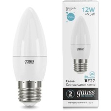 GAUSS Лампа светодиодная Elementary 30222 12Вт цок.:E27 свеча 220B св.свеч.бел.нейт. (упак.:10шт)