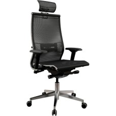 МЕТТА Кресло Samurai S-3 черный сиденье черный сетка с подголов. крестов. алюминий хром