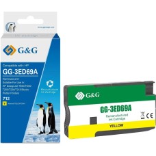 Картридж струйный G&G Картридж струйный GG-3ED69A 712 желтый (29мл) для HP DesignJet T650/T630/T250/T230/T210/Studio Plotter Printers
