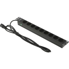 LANMASTER Блок распределения питания TWT-PDU19-10A9P4-3.0 гор.размещ. 9xSchuko базовые 10A C14 3м