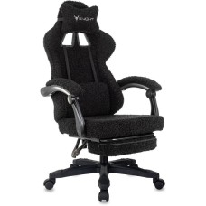 KNIGHT Кресло игровое Lord/F черный экомех крестов. пластик подст.для ног