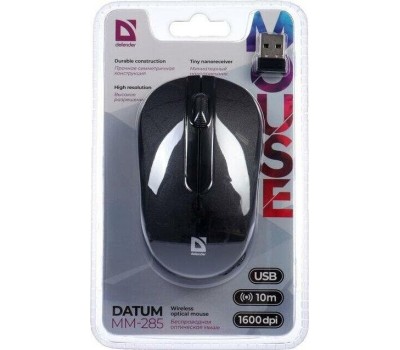 мышь беспроводная оПТИЧЕСКАЯ DEFENDER (52285) DATUM MM-285 черный