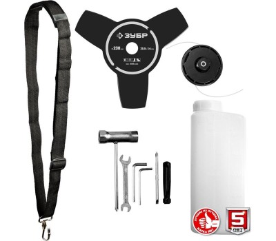 Триммер бензиновый ЗУБР КРБ-1000 бензокоса, 1 кВт / 1.35 л.с., 33 см3 (2 коробки)