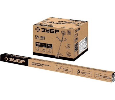 Триммер бензиновый ЗУБР КРБ-1000 бензокоса, 1 кВт / 1.35 л.с., 33 см3 (2 коробки)