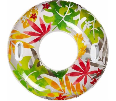 Круг для плавания INTEX Круг надувной для плавания 97 см. (в коробке) Прозрачный с ручками (3 вида). Арт. 58263NP