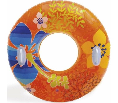 Круг для плавания INTEX Круг надувной для плавания 97 см. (в коробке) Прозрачный с ручками (3 вида). Арт. 58263NP