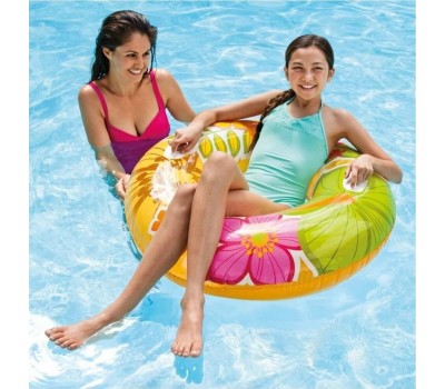 Круг для плавания INTEX Круг надувной для плавания 97 см. (в коробке) Прозрачный с ручками (3 вида). Арт. 58263NP