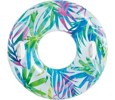 Круг для плавания INTEX Круг надувной для плавания 97 см. (в коробке) Прозрачный с ручками (3 вида). Арт. 58263NP