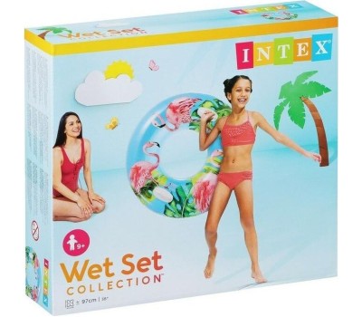 Круг для плавания INTEX Круг надувной для плавания 97 см. (в коробке) Прозрачный с ручками (3 вида). Арт. 58263NP