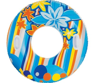 Круг для плавания INTEX Круг надувной для плавания 97 см. (в коробке) Прозрачный с ручками (3 вида). Арт. 58263NP