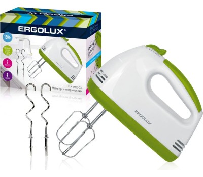 Миксер ERGOLUX ELX-EM03-C34 ручной бело-салатовый