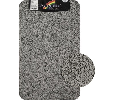 Коврик САНАКС 10308 Коврик в ванную SHAGGY ECO одинарный, СЕРЫЙ, 50х 80 см, 100% полиэстер, ворс 20 мм