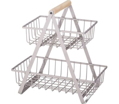 Корзина для фруктов AGNESS 917-123 с деревянной ручкой 27.5*17.5*29см