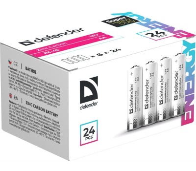 Батарейки DEFENDER (56036) R6-4S АА, шринк, 4 шт., Zinc