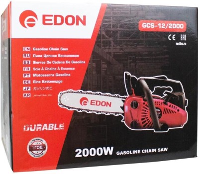 Бензиновая цепная пила EDON GCS-12/2000 черный/красный 40167 12