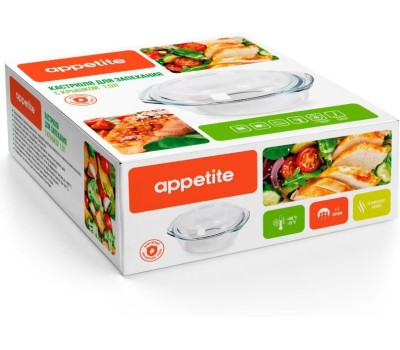 Кастрюля APPETITE CR2 стекл 1,0л