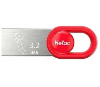 USB-флэш NETAC Флешка USB UM2 64ГБ, USB3.2, серебристый и красный [nt03um2n-064g-32re]