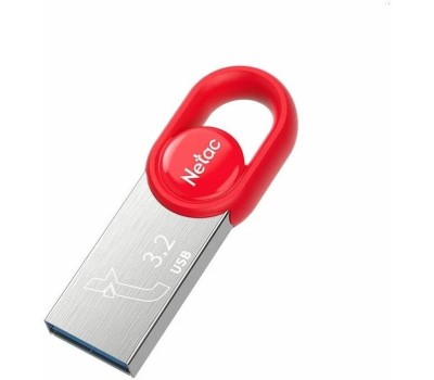 USB-флэш NETAC Флешка USB UM2 64ГБ, USB3.2, серебристый и красный [nt03um2n-064g-32re]