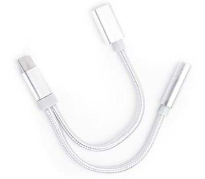 Переходник АТОМ (31043) USB Type-C-3,5 Jack/USB Type-C, серебряный
