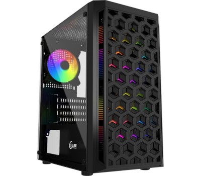 Powercase CMIMTB-L3 Корпус Mistral Micro T3B, Tempered Glass, Mesh, 2x 140mm + 1х 120mm 5-color fan, чёрный, mATX (CMIMTB-L3)