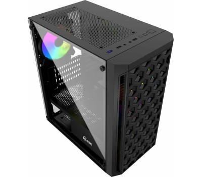 Powercase CMIMTB-L3 Корпус Mistral Micro T3B, Tempered Glass, Mesh, 2x 140mm + 1х 120mm 5-color fan, чёрный, mATX (CMIMTB-L3)