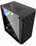 Powercase CMIMTB-L3 Корпус Mistral Micro T3B, Tempered Glass, Mesh, 2x 140mm + 1х 120mm 5-color fan, чёрный, mATX (CMIMTB-L3)