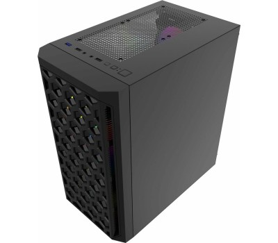 Powercase CMIMTB-L3 Корпус Mistral Micro T3B, Tempered Glass, Mesh, 2x 140mm + 1х 120mm 5-color fan, чёрный, mATX (CMIMTB-L3)