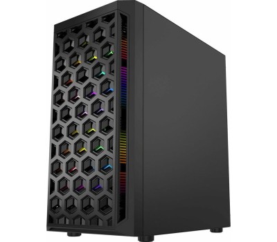 Powercase CMIMTB-L3 Корпус Mistral Micro T3B, Tempered Glass, Mesh, 2x 140mm + 1х 120mm 5-color fan, чёрный, mATX (CMIMTB-L3)