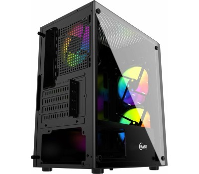 Powercase CMIMTB-L3 Корпус Mistral Micro T3B, Tempered Glass, Mesh, 2x 140mm + 1х 120mm 5-color fan, чёрный, mATX (CMIMTB-L3)
