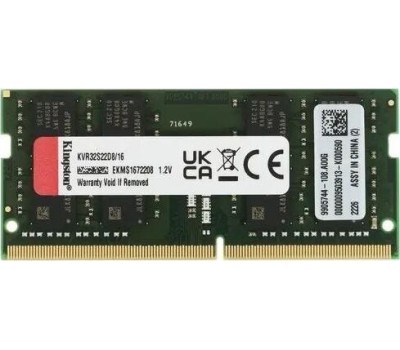 Оперативная память KINGSTON Оперативная память Valueram KVR32S22D8/16 DDR4 - 1x 16ГБ 3200МГц, для ноутбуков (SO-DIMM), Ret