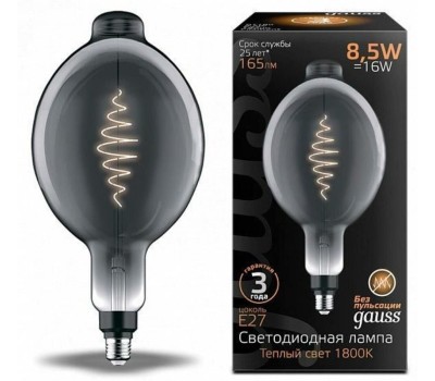 GAUSS Лампа филаментная E27, шар, 8.5Вт, Vintage, одна шт. [152802005]