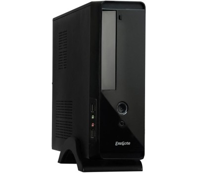 Exegate EX268695RUS Корпус MiniITX Exegate MI-208 Black, miniITX/mATX, <M400, 80mm>, 2*USB, Audio