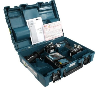 MAKITA Дрель-шуруповерт DDF458RFE, 3Ач, с двумя аккумуляторами