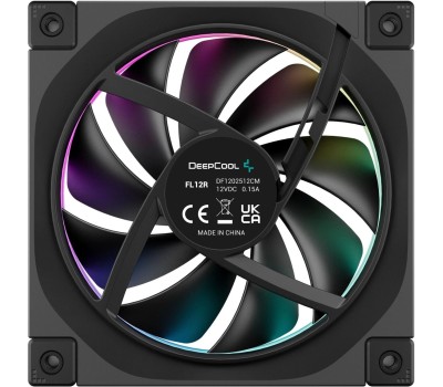 DEEPCOOL Вентилятор FL12R Reverse, 120мм, 4-pin, 2150об/мин, 33.9 дБ, ARGB, черный, Ret [r-fl12r-bkapn1-g]