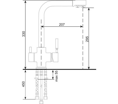 Смеситель для кухни БАРЬЕР А035Р02 Смеситель для кухни с краном для питьевой воды БАРЬЕР U-016 нержавеющая сталь