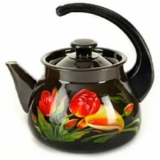 Чайник КМЗ 42704-122/6 эмал 3,0л сфер конс/руч с рис, коричневый