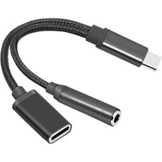 Переходник АТОМ (31042) USB Type-C-3,5 Jack/USB Type-C, черный