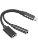 Переходник АТОМ (31042) USB Type-C-3,5 Jack/USB Type-C, черный