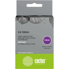Картридж CACTUS Картридж CS-TZE261, TZe-261, 36мм, черный шрифт, белый фон, 8м, CS-TZE261