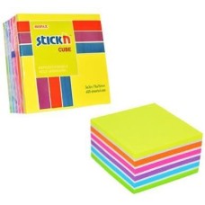 STICK`N Блок самоклеящийся бумажный 21539, 76x76, 400 л, 7 цв, неон+пастель