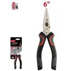 Удлиненные плоскогубцы DELI Удлиненные плоскогубцы DL0103 160мм, Cr-V, эксцентриковый шарнир, антикоррозийное покрытие, трехкомпонентная прорезиненная рукоять