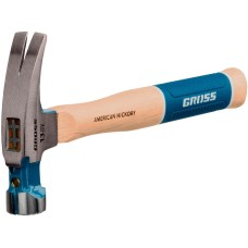 GROSS Молоток-гвоздодер, 380 г, угол 75, магнит, обрезиненная рукоятка AMERICAN HICKORY 10413
